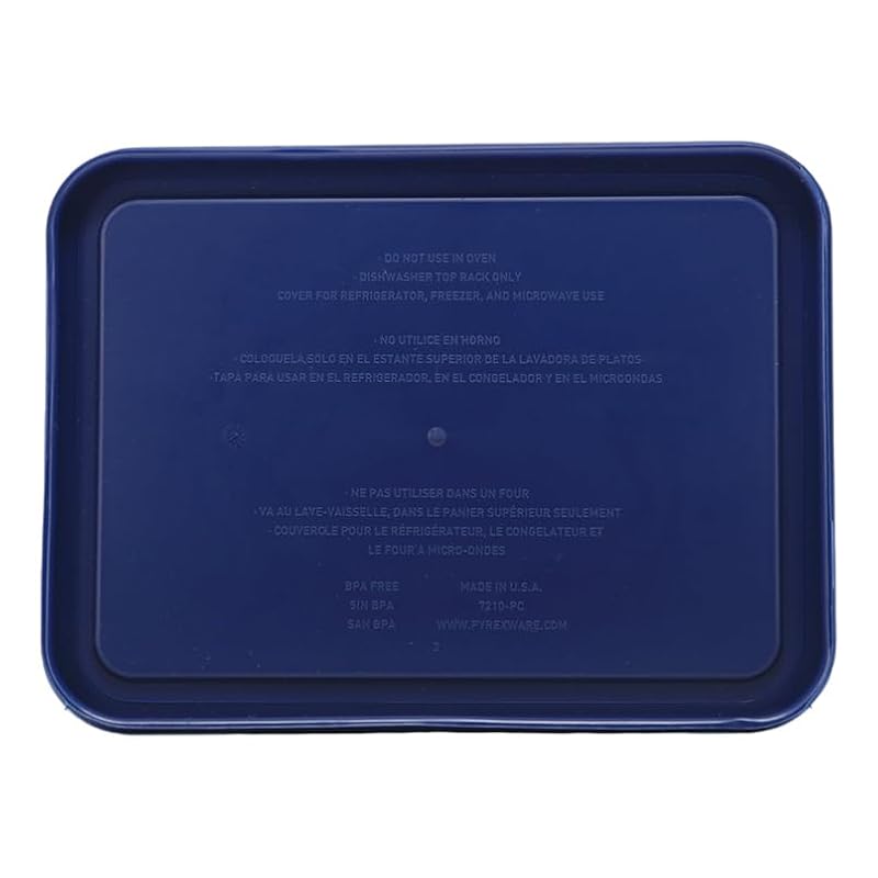 Pyrex 7210-PC 3-Cup Blue Replacement Food Storage Lids (2-Pack)