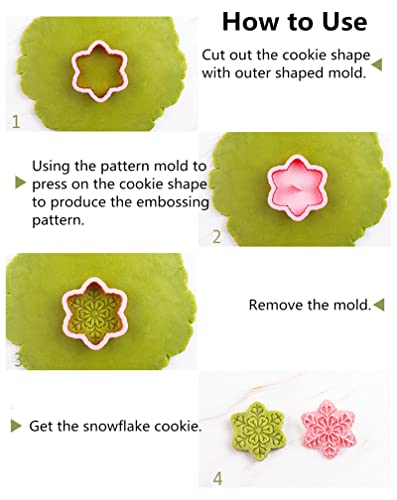 Snowflake Cookie Stamps Set - 9 Patterns Food Grade Plastic Christmas Baking Tools