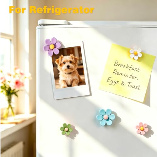 30PCS Cute Flower Fridge Magnets - 3D Resin Decorative Set