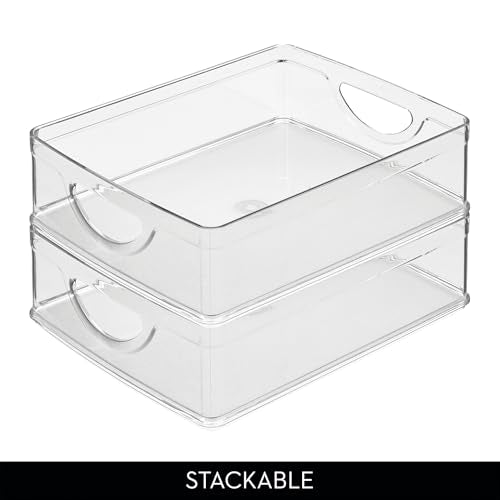 iDesign Stackable Pantry Bin Set of 4 - Clear Plastic Storage Bins