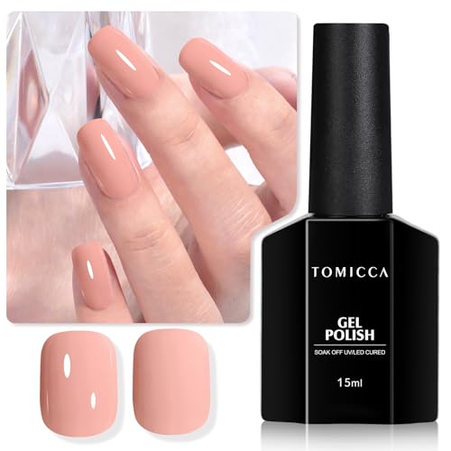 TOMICCA Nude Brown Gel Nail Polish 15ml Soak Off UV Color