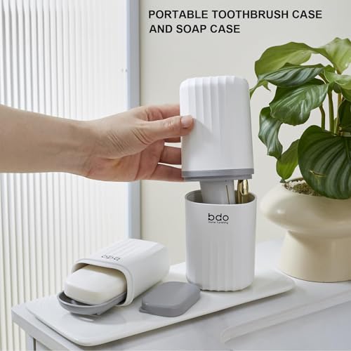 2 Pc Travel Toothbrush & Soap Case Set - Clear Leakproof Holders