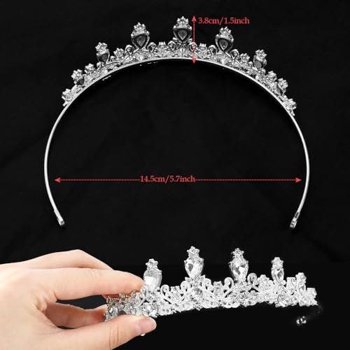 TCOTBE Silver Rhinestone Bridal Tiara & Crystal Princess Headband