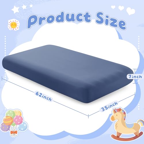 Dusty Blue Kids Air Mattress Fitted Sheet, 34.5x62x7 Inch