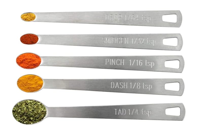 Mini Stainless Steel Measuring Spoons Set of 5 - Durable & Precise