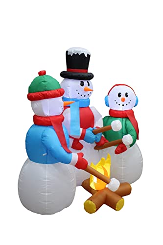 Christmas Inflatable Nativity Scene & Snowmen Bundle with LED Lights - Outdoor Decor