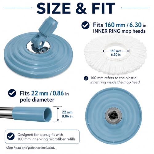 RinseWise Mop Base Replacement - Navy Blue 360-Degree Rotating