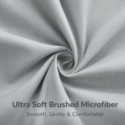 EVOLIVE Microfiber Pillowcases Standard Size Set of 2 Silver Grey