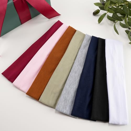 8 Pack Headbands for Women, Elastic Soft Hair Bands Non Slip Women's Fashion Headbands for Daily Workout Yoga Running