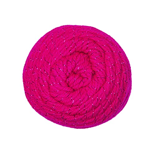 Red Heart Super Saver Metallic Yarn Fuchsia 3-Pack - Worsted Weight Craft Yarn