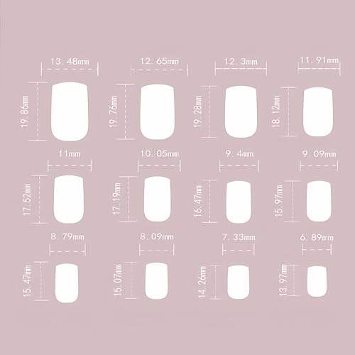 French Tip Press on Nails Square 3D Bow Rhinestone False Nails