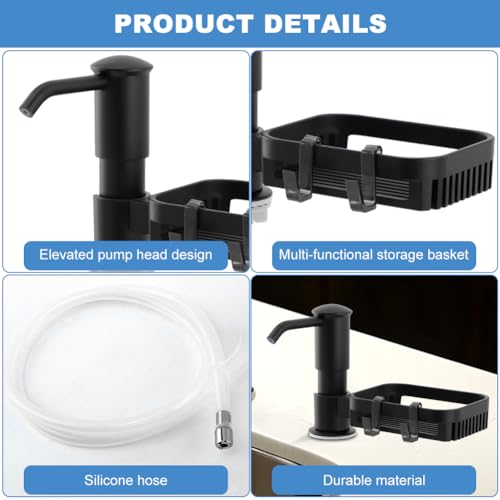 Zorivane Black Kitchen Sink Soap Dispenser - No Leak, Easy Install