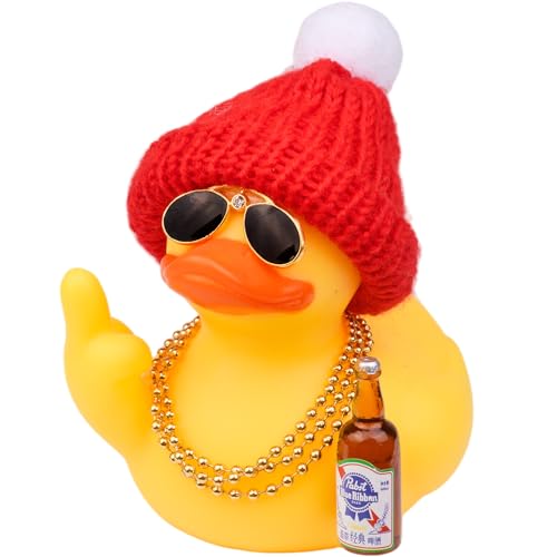 Rubber Duck Car Ornament with Accessories - 3.7in Dashboard Decor