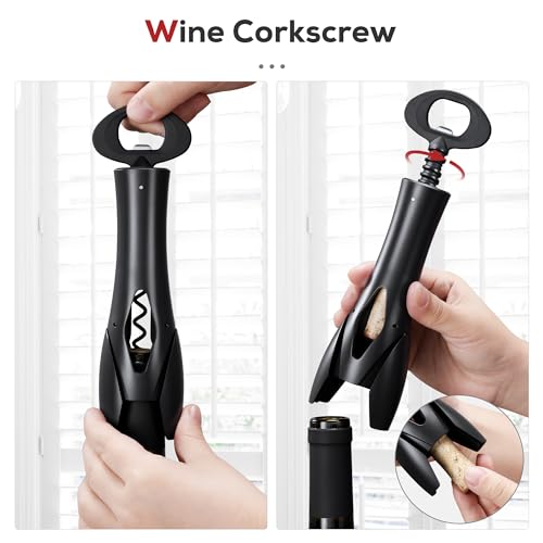 IPOW Wine Opener with Foil Cutter - Durable Corkscrew for Easy Use