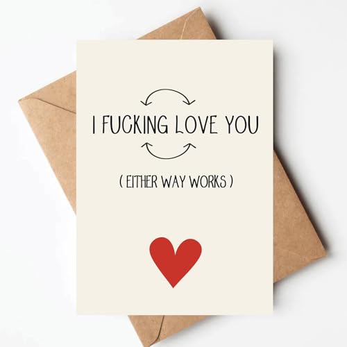 Funny 5x7 Anniversary Card for Him & Her with Envelope