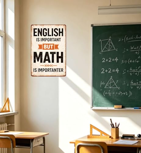 Funny Math Teacher Gift Metal Sign - Classroom Wall Art 8x12