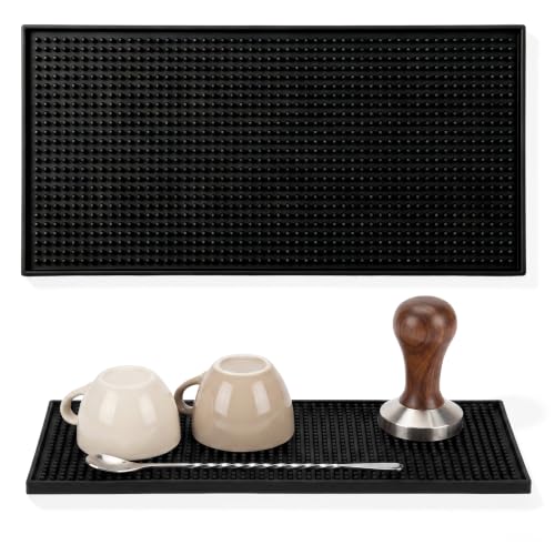 Non-Slip PVC Bar Mat - 12" x 6" Coffee Station & Cocktail Runner (2 Pack)