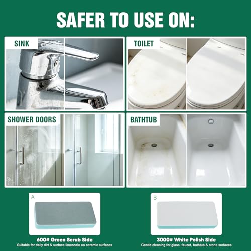5 Pack Hard Water Stain Remover Pads for Bathroom Surfaces