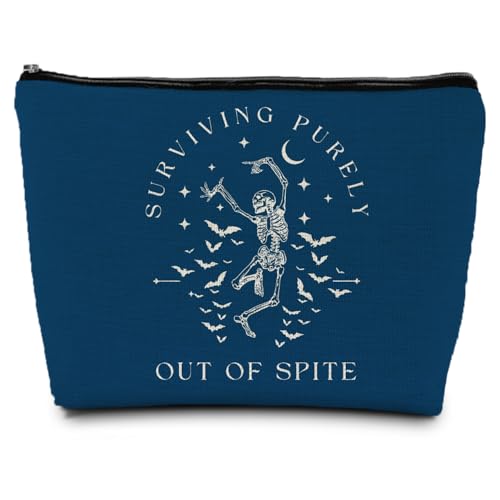 Gothic Skeleton Makeup Bag Waterproof Canvas Cosmetic Pouch
