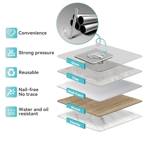 28 Pack Transparent Self-Adhesive Hooks for Heavy Duty Use