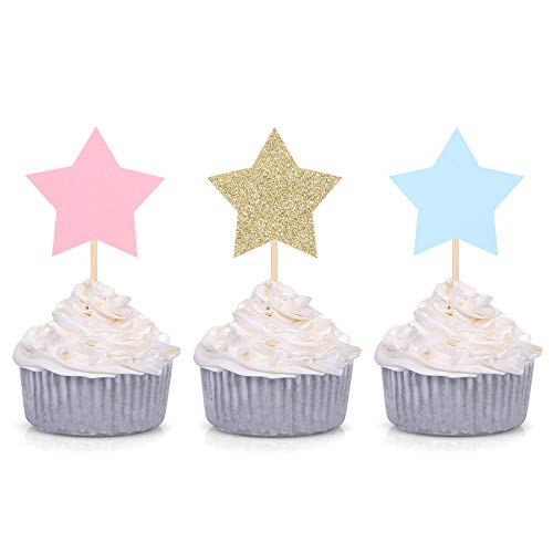 Twinkle Twinkle Little Star Cupcake Toppers - 24 Mixed Colors
