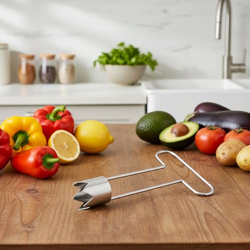 Stainless Steel Pepper Seed Corer Tool - Multifunctional Fruit & Vegetable Remover