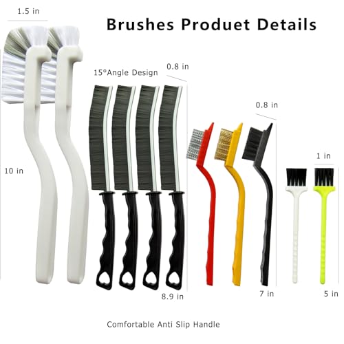CRAFNEW 11-Piece Crevice Cleaning Brush Set for Kitchen and Bathroom