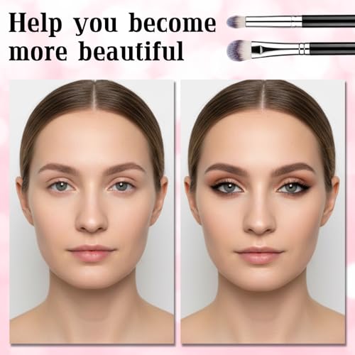 6Pcs Double-Sided Makeup Brush Set, Eyeshadow & Eyebrow Grooming Tools