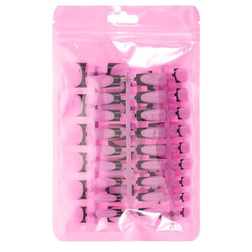 Black French Tip Press On Nails Medium Square Fake Nails Kit 60 Pcs