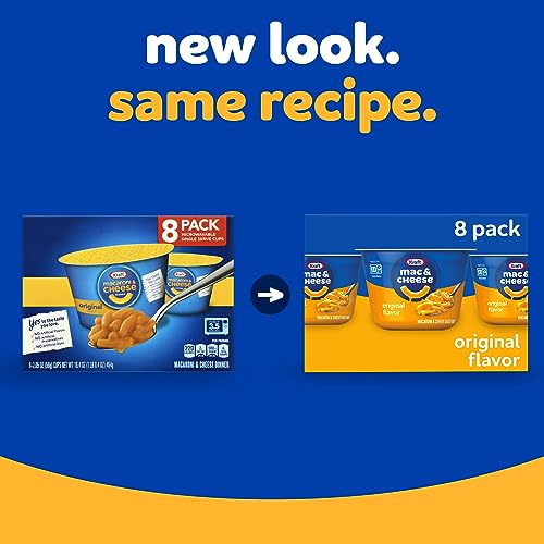 Kraft Mac & Cheese Cups 8 Pack, Microwaveable Cheesy Pasta Snacks