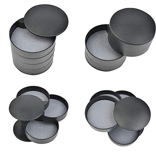 TIMESETL Black Jewelry Organizer - 4-Layer Rotating Travel Case