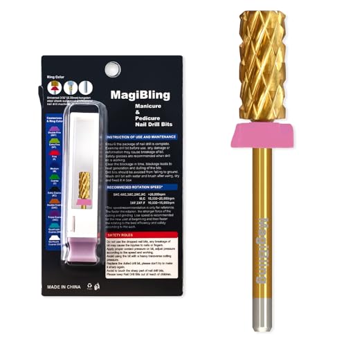 MagiBling Small Barrel Nail Drill Bit, Triple Coarse Tungsten Carbide E-File