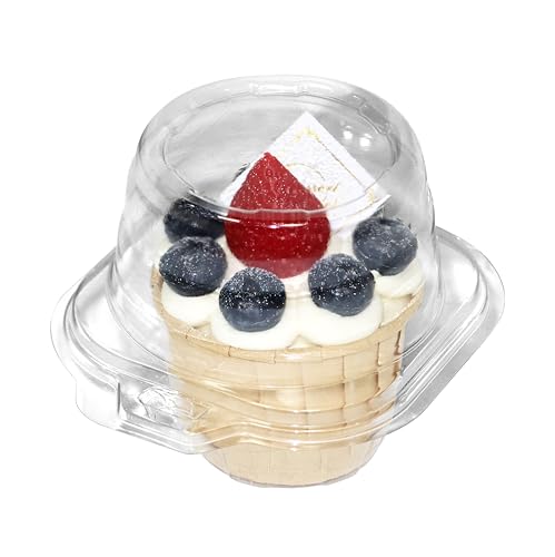 WIKDAY 50 Pack Plastic Cupcake Containers with Lids - Reusable Clear Food Storage