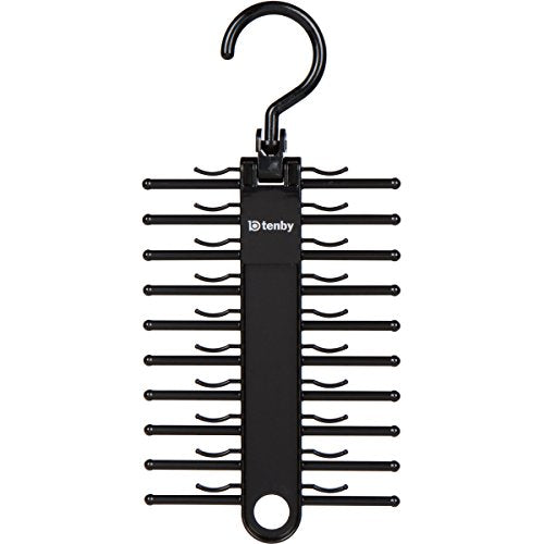 Tenby Living 2-Pack Black Tie Rack Organizer, 20-Tie Rotating Hanger