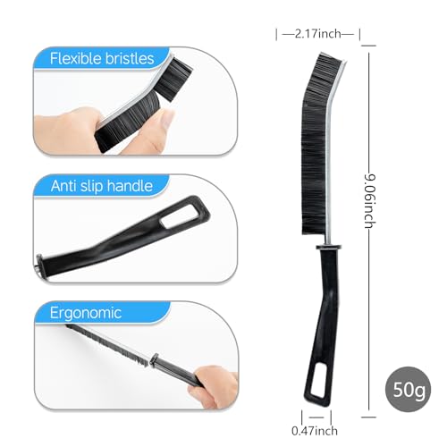 3-Pack Crevice Cleaning Brush Set - Non-Slip Grip, All-Surface Safe