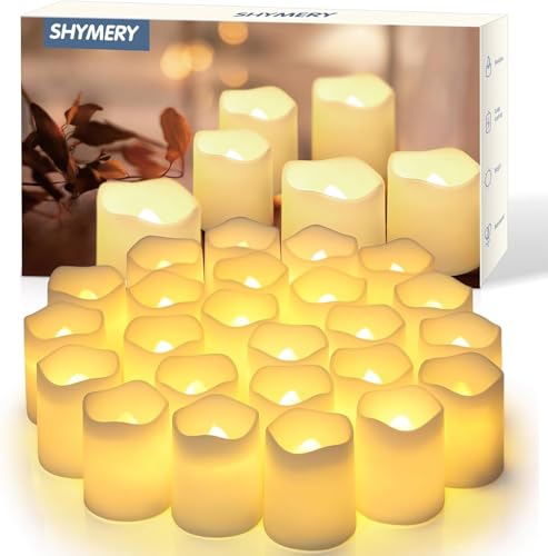 Flameless Votive Candles Pack of 24, Warm White Flickering LED Tea Lights