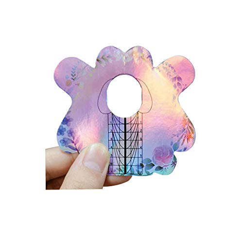 100PCS Laser Pink Acrylic Nail Extension Forms Self-Adhesive Poly Gel Guide Stickers