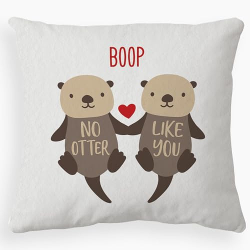 Otter Throw Pillow Cover 18x18, Decorative Flannel Pillow Case for Gifts