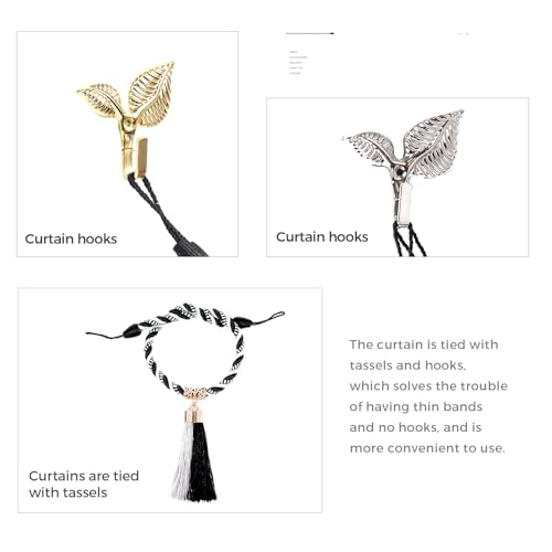 Napoleon Style Tassel Curtain Tiebacks with Hooks - Yellow, 2 Pack