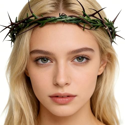 Wearable Crown of Thorns Life Size 8 Inch for Religious Decor & Costumes