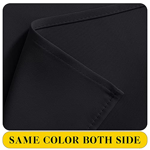 NICETOWN Blackout Curtains with Attached Valance - Jet Black, 52"W x 45"L, Pack of 2