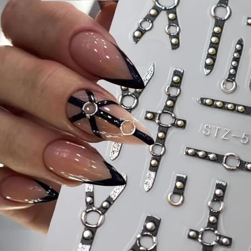 Halloween Nail Art Stickers 2PCS 5D Embossed Gothic Punk Decals