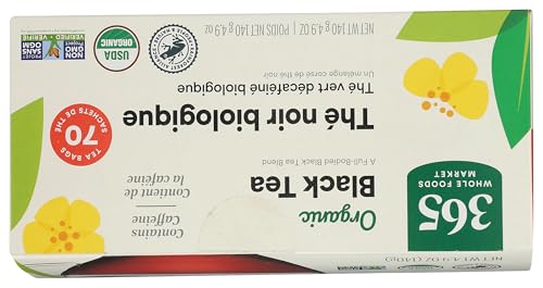365 by Whole Foods Market Organic Black Tea, Single-Serve Tea Bags, 70 Count