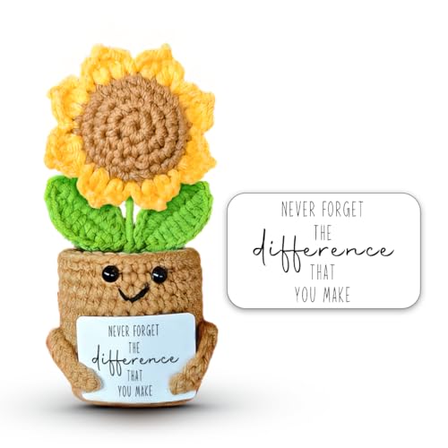 Mini Sunflower Crochet Gift - Handmade Farewell Gift for Women