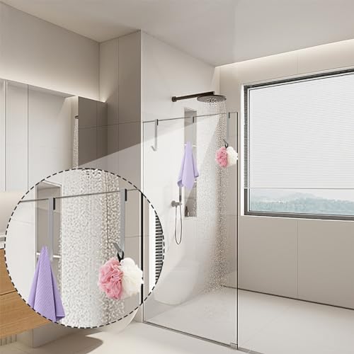 Linone 10 Inch Silver Shower Door Hooks - 3 Pack Towel Hooks