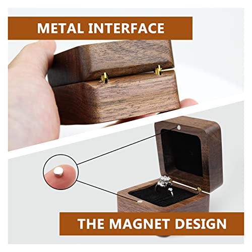 Personalized Mini Wooden Ring Box - Elegant Engagement Holder