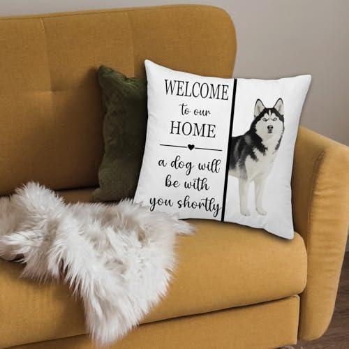 Siberian Husky Throw Pillow Cover - Soft Flannel 18x18