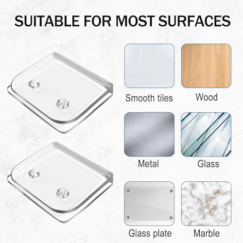 Binxus 15-Pack Clear Shower Curtain Splash Guard Clips for Bathtub