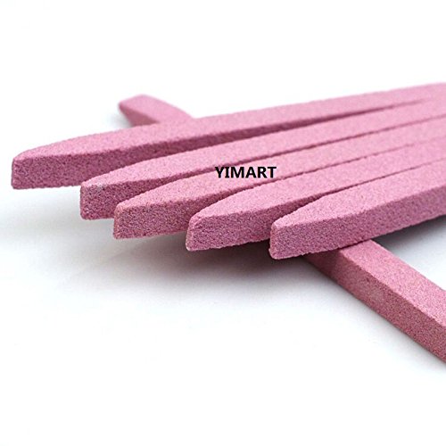 Yimart 5Pcs Stone Nail Files & Cuticle Remover V-Shaped Trimmer Buffers