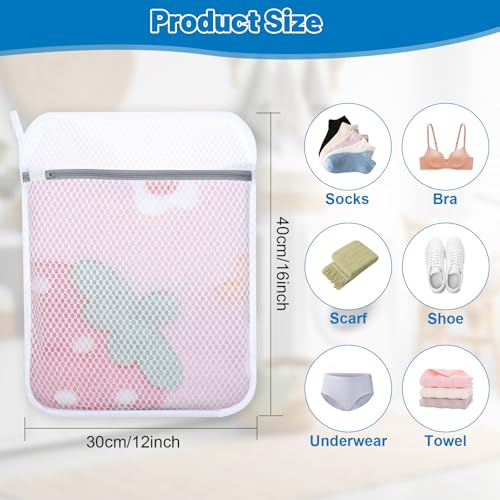 6-Pack Medium Honeycomb Mesh Laundry Bags for Delicates - 12x16 Inches
